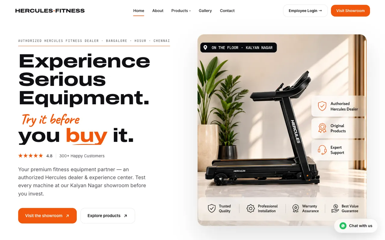 Homepage of Hercules Fitness — Experience Centre